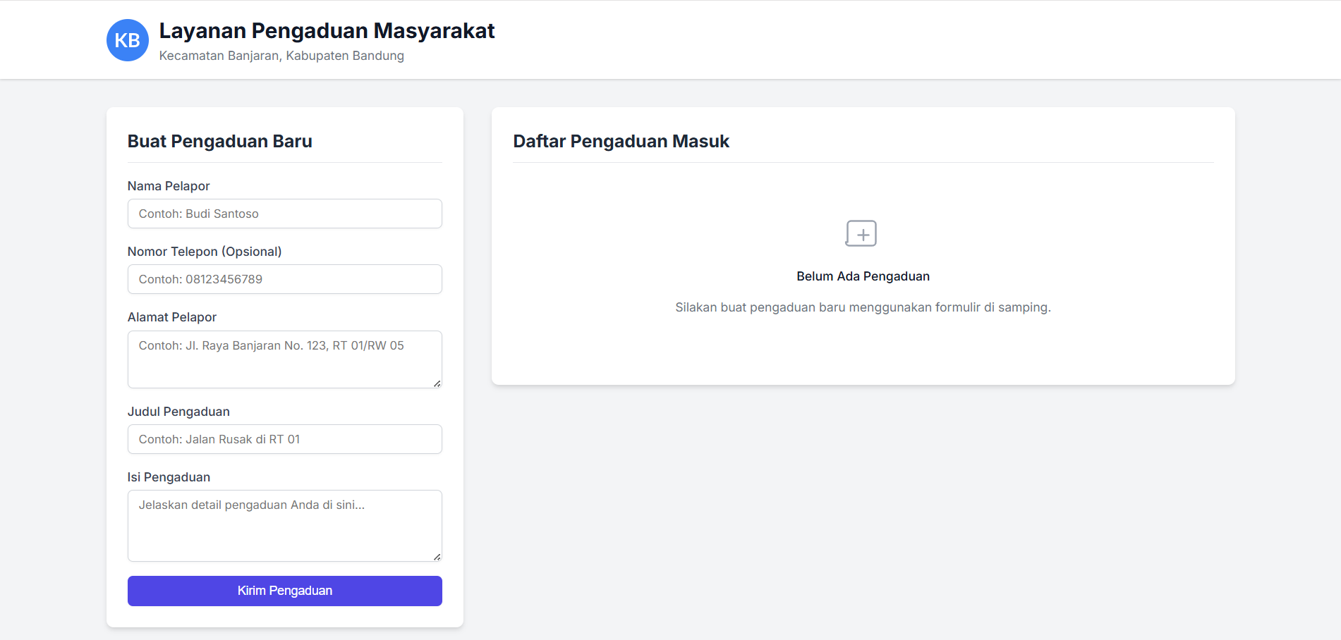Project Pengaduan Kecamatanku